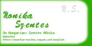 monika szentes business card